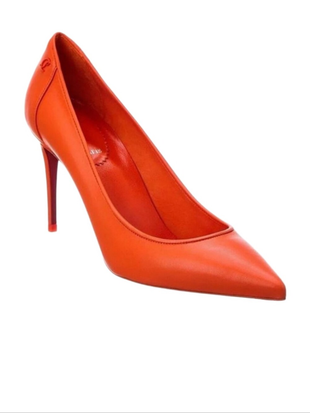 Christian Louboutin Orange Pointed Toe Stiletto Pump